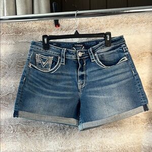 Vigoss Blue Jean Shorts with Raw Hem L